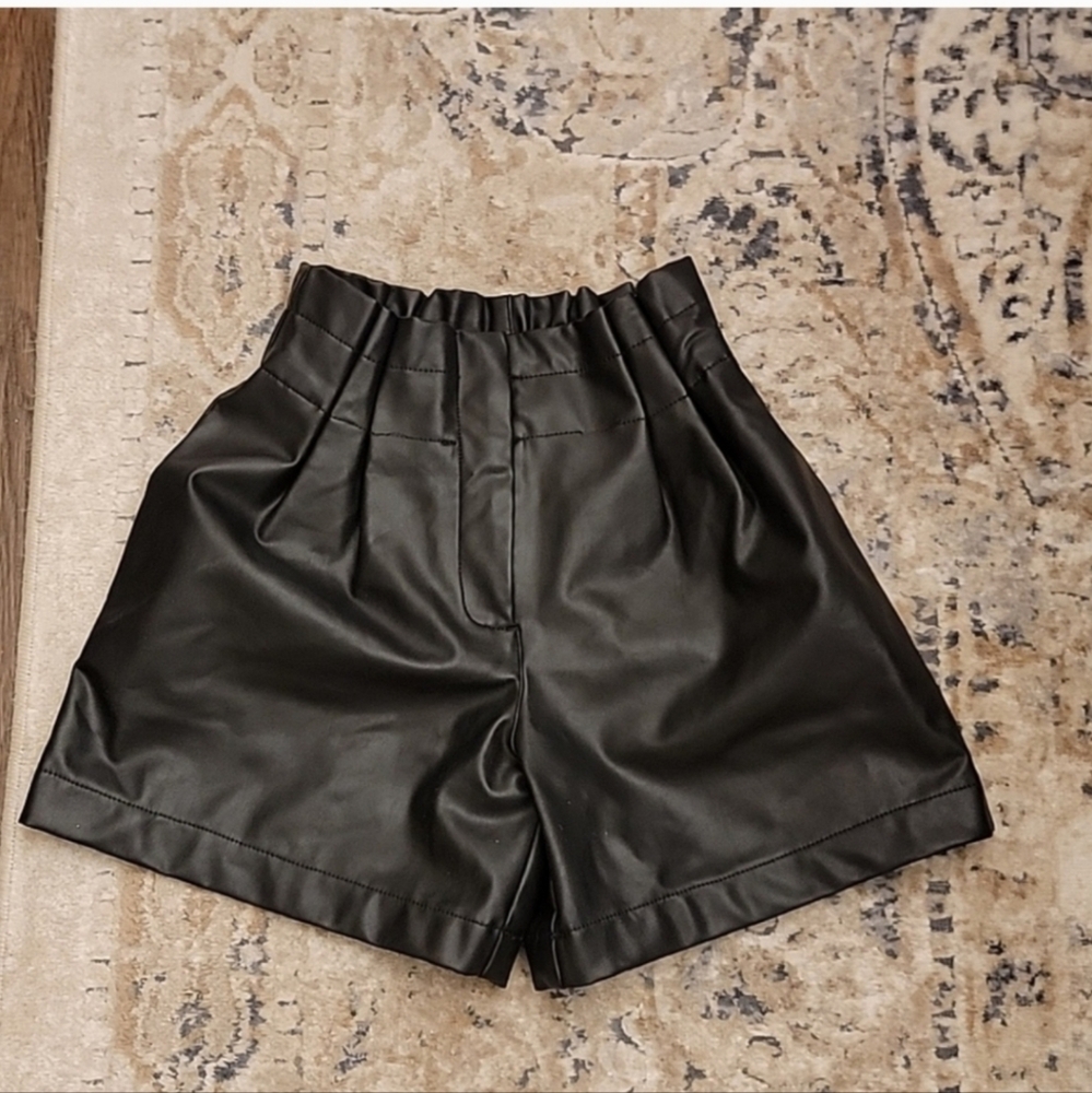 Zara faux leather shorts size kids 10